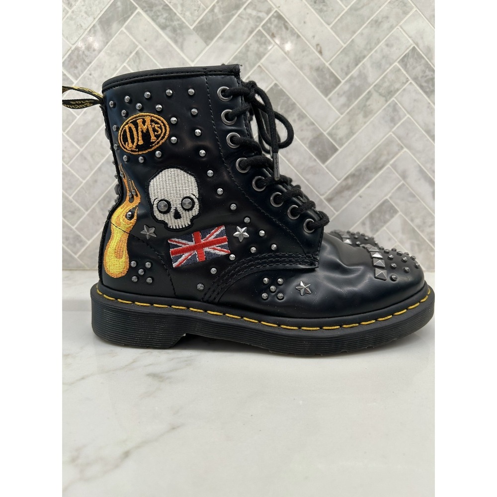 Dr Doc Martens 1460 Rock &‎ N And Roll Rockabilly Ankle Boots Leather Womens 6
